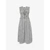 Rails Womens Ash Seersucker Adine Check-print Woven Midi Dress In Multi