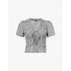 Rails Womens Ash Seersucker Portia Check-print Woven Top Xs In Multi