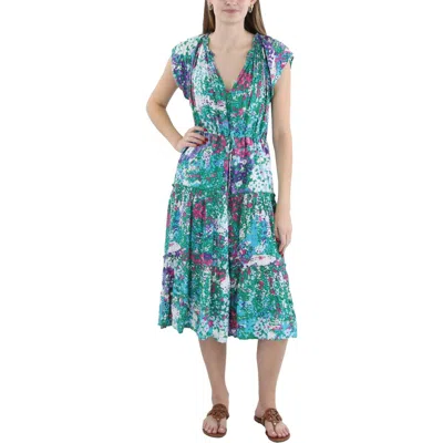 Rails Womens Below Knee Flutter Sleeve Midi Dress In Multi