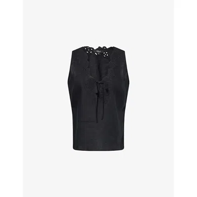 Rails Womens Black Cornelia Sleeveless Cotton Top Xs