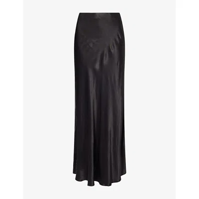 Rails Womens Black Romina Bias-cut Satin Maxi Skirt