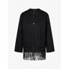 Rails Tomoko Fringed Wool-blend Buttondown Jacket In Black