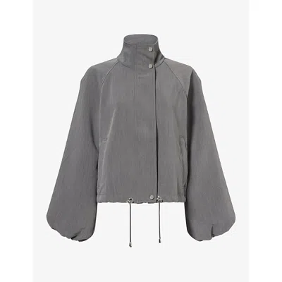 Rails Womens Blake Cropped Woven Jacket Heather Grey