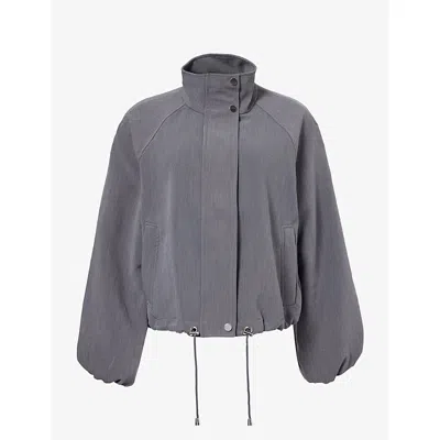 Rails Womens Blake Funnel-neck Woven Jacket Heather Grey