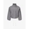 Rails Womens Blake Funnel-neck Woven Jacket Mini Check In Blue