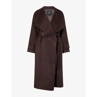 Rails Womens Celeste Waterfall Wool-blend Coat Chocolate In Brown