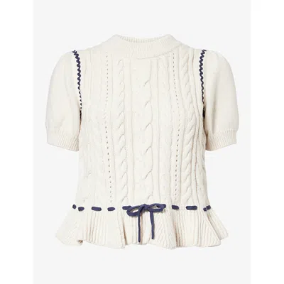 Rails Womens Chandi Cable-knit Jumper Heather Oat In Neutral