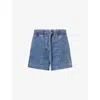 Rails Womens Classic Blue Foster Paper Bag-waist Denim Shorts In Blue