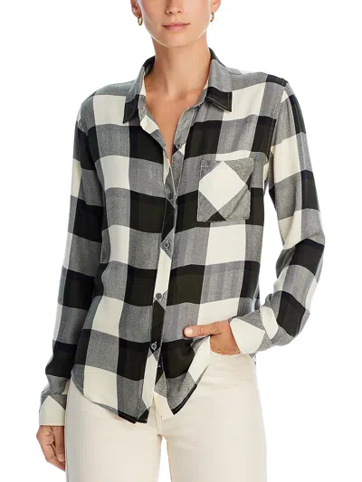 RAILS WOMENS COLLAR PLAID BUTTON-DOWN TOP 