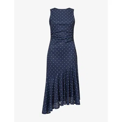 Rails Womens Daija Polka-dot Woven Midi Dress Navy Polka Dots