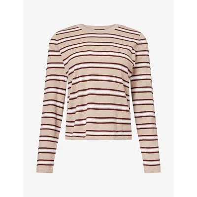 Rails Womens Davie Striped Cotton And Cashmere Top Heather Oat Stripe Xs In Neutral
