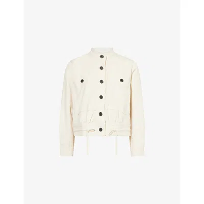 Rails Womens Alma Drawstring-hem Cotton-blend Jacket Ecru Xs