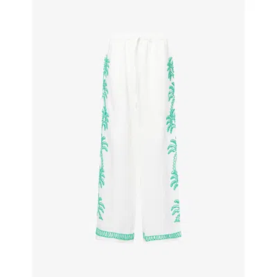 Rails Womens Emerald Palms Emmie Embroidered Linen Trousers In Multi