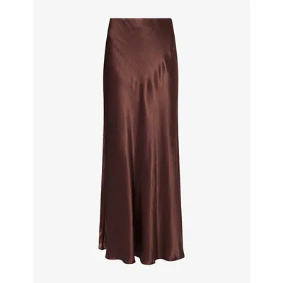 Rails Womens Espresso Romina Bias-cut Satin Maxi Dress