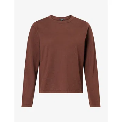 Rails Womens Espresso Round-neck Cotton-blend T-shirt In Brown