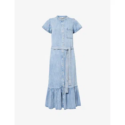 Rails Womens Faded Indigo Kahlo Belted Woven Midi Dress In Blue
