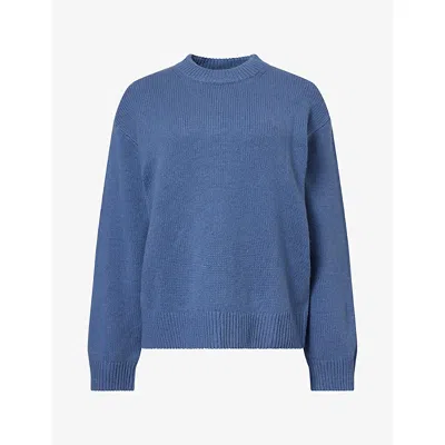 RAILS WOMENS HELLY ROUND-NECK WOOL, COTTON AND CASHMERE JUMPER ATLANTIC