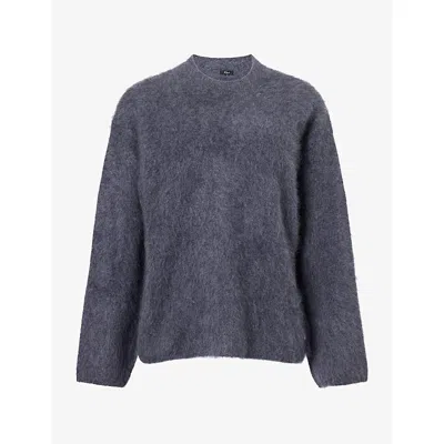 Rails Womens Joel Relaxed-fit Wool And Cashmere Jumper Charcoal In Blue