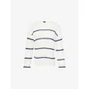 Rails Womens Navy White Stripe Evangeline Striped Knitted Jumper In White