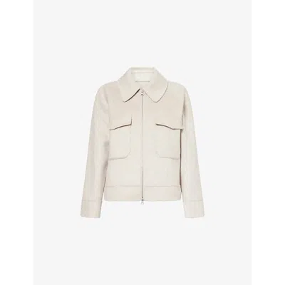 Rails Womens  Cheyenne Patch-pocket Wool-blend Felt Jacket In Oatmeal