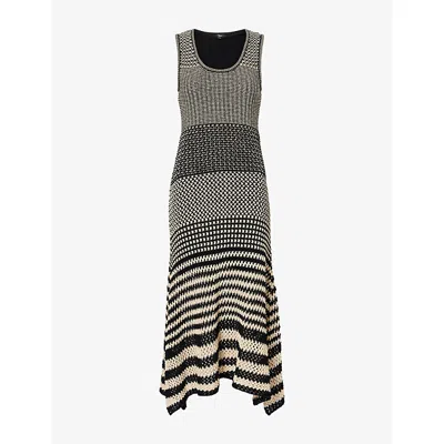 Rails Womens Onyx Ivory Stripe Yvette Striped Cotton-knit Midi Dress In Multi