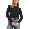 Rails Cotton Cashmere Long Sleeve Tee In Black In Black