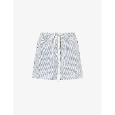 Rails Womens Railroad Stripe Foster Stripe Cotton-blend Shorts In Gray
