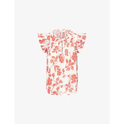 Rails Womens Red Jasmine Allea Floral-printed Cotton Top In Multi
