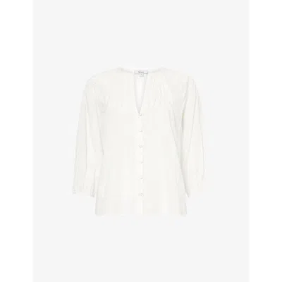 Rails Womens  Cassat Pintuck Cotton Shirt In White