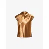 Rails Loretta Bias Cut Satin Top In Gold
