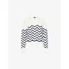 Rails Womens  Louise Scallop-stripe Cotton-knit Jumper In Wave Stripe