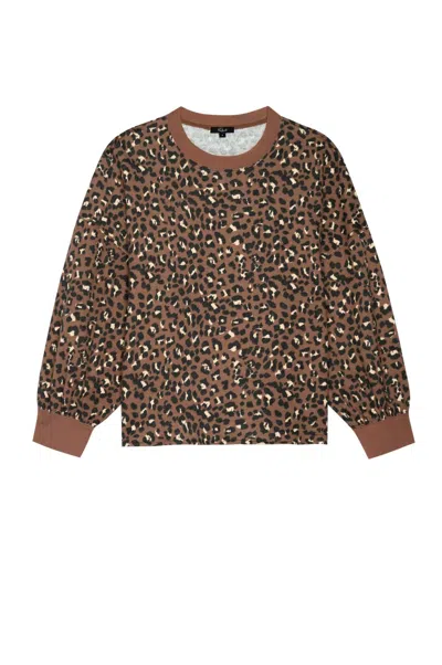 Rails Womens Reeves Sweater In Mountion Leopard In Brown