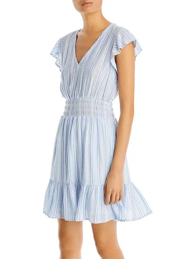 Rails Womens Smocked Waist Mini Sundress In Blue