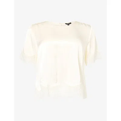 Rails Womens Sonora Lace-trim Satin Top Ivory Xs In Neutral