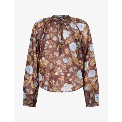 Rails Womens Tali Sheer Woven Blouse Willow