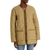 Rails Womens V-neck Short Quilted Coat In Brown
