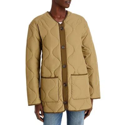 Rails Womens V-neck Short Quilted Coat In Brown