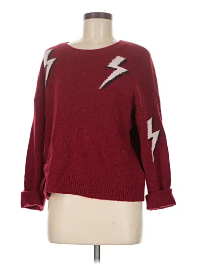 Pre-owned Rails Wool Pullover Sweater In Burgundy