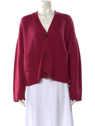 Pre-owned Rails Wool V-neck Sweater In Burgundy