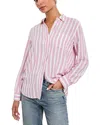 Rails Wren Striped Button Front Blouse In Rose Bloom Stripe