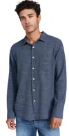 Rails Wyatt Crosshatch Cotton Button-up Shirt In Navy Etch