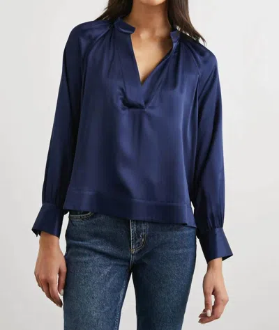 Rails Wynna Long Sleeve Blouse In Navy In Black