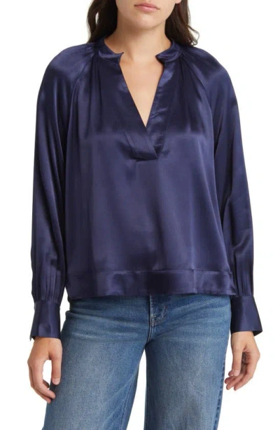Rails Wynna Satin Blouse In Navy