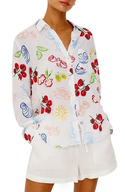 Rails X Giadzy Charli Antipasti Print Linen Blend Button-up Shirt In Multi