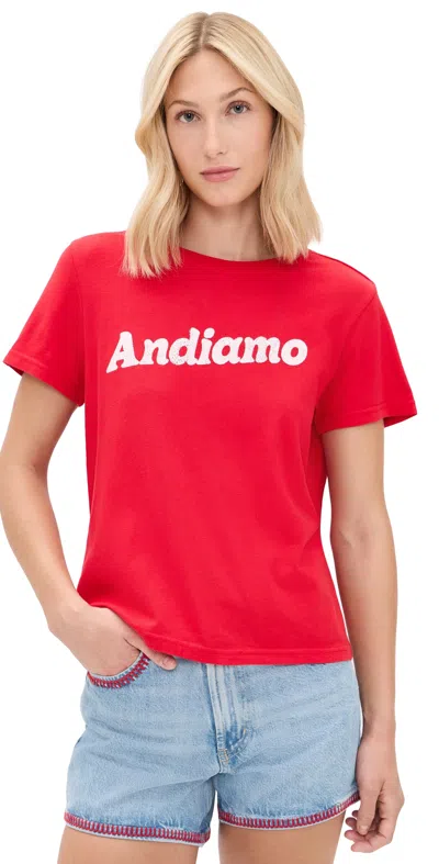 Rails X Giadzy The Classic Crew Tee Andiamo Tomato In Red