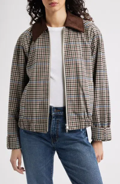 Rails York Corduroy Collar Check Jacket In Gray