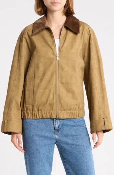 Rails York Zip Cotton Jacket In Brown