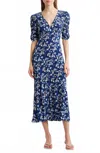 Rails Zariah V-neck Midi Dress In Navy Floral In Blue