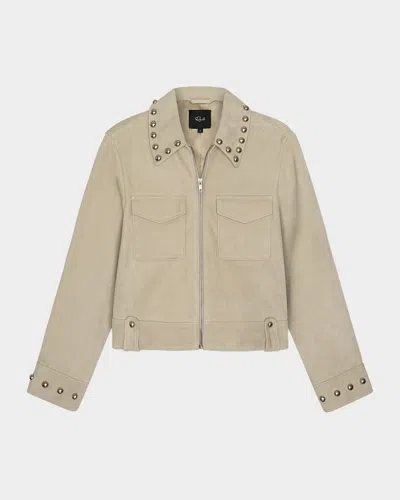 Rails Zeta Studded Suede Jacket In Brown