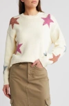 Rails Zoey Star Intarsia Cotton Blend Sweater In Ivory Rainbow Stars